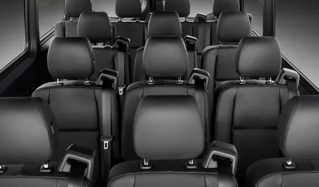 2025 Mercedes Sprinter passenger van interior seating for private group travel