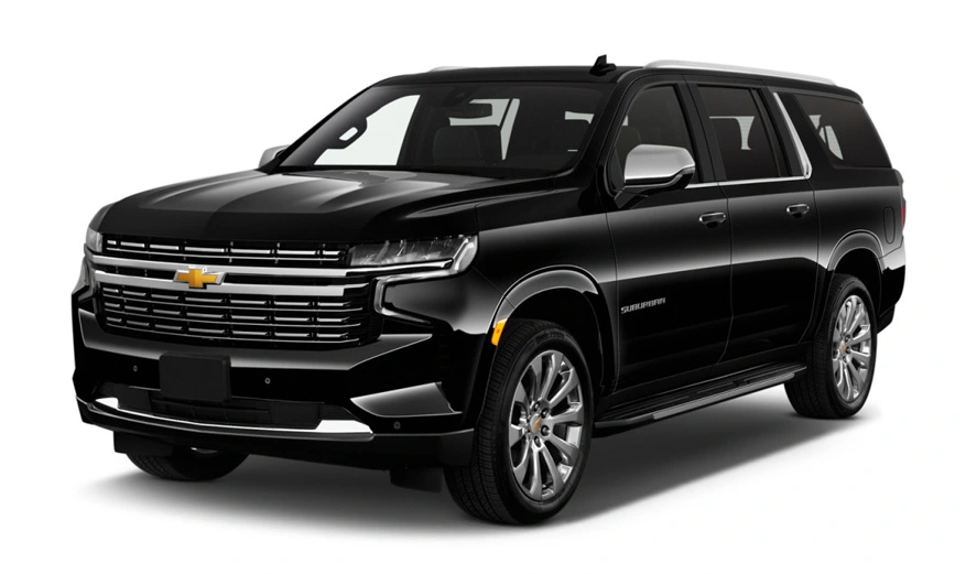 Black Chevrolet Suburban exterior for MyLimoRide luxury SUV service in Vancouver