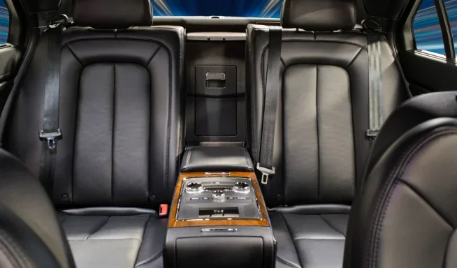 Executive sedan rear seat interior for Vancouver airport car and chauffeur service
