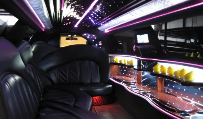 Lincoln stretch limousine interior for Vancouver weddings graduations and special events